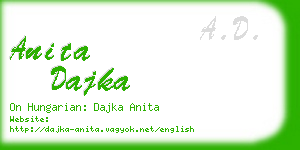 anita dajka business card